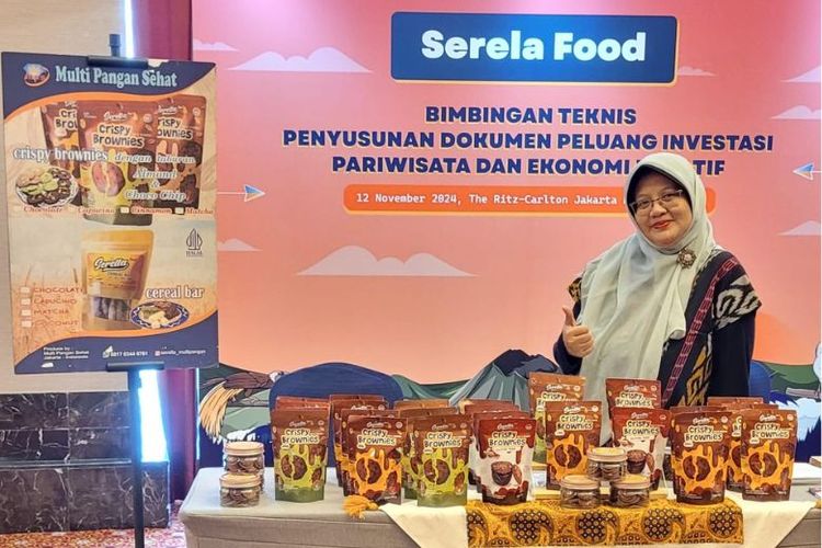 Jelita Puspa Agustin, pelaku UMKM multi pangan sehat ?Serela Food? dari Kalideres, Jakarta Barat. 