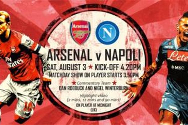 Laga Arsenal versus Napoli di ajang Piala Emirates 2013, Sabtu (3/8/2013).