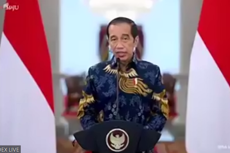 Presiden RI, Joko Widodo dalam peluncuran Tadex di telekonferensi Zoom, Selasa (29/6/2021).