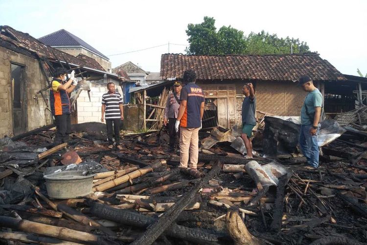 Kondisi kadang yang mengalami kebakaran di Dukuh Kebaksari, Desa Pungsari Kecamatan Plupuh, Kabupaten Sragen, Jawa Tengah (Jateng).