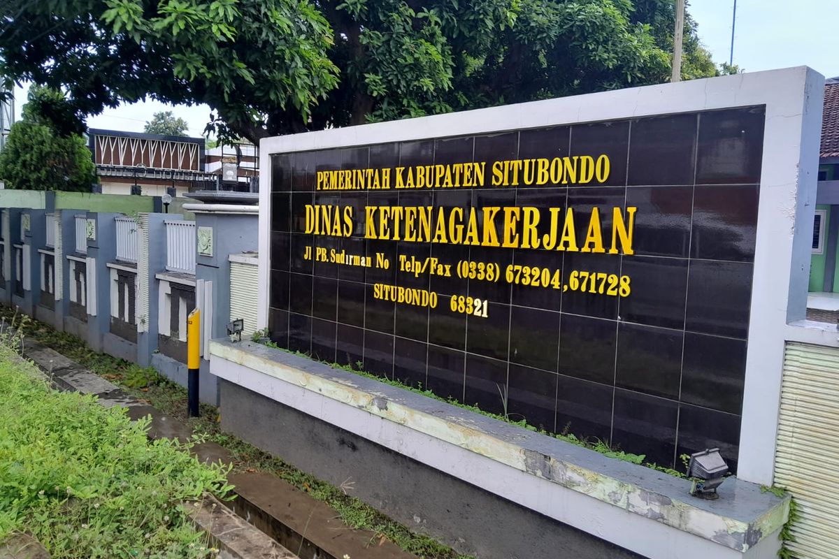 Foto: Kantor Disnaker Kabupaten Situbondo di Kelurahan Patokan, Kecamatan Situbondo, Kabupaten Situbondo, Provinsi Jawa Timur.