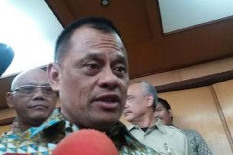 Panglima TNI Gatot Nurmantyo di Kantor Kementerian Dalam Negeri, Jalan Medan Merdeka Utara, Jakarta, Selasa (1/12/2015)