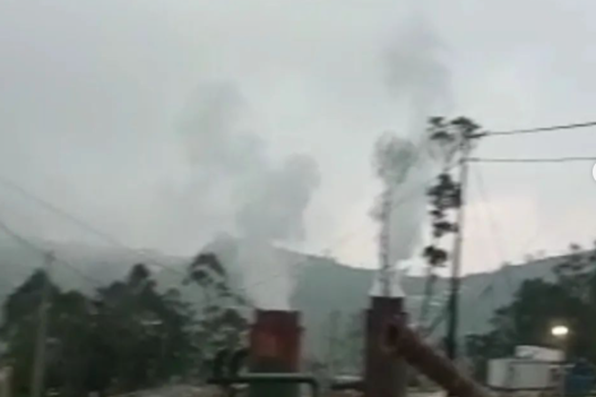 Tangkapan layar gambar kebocoran gas beracun di PLPT Geo Dipa Dieng