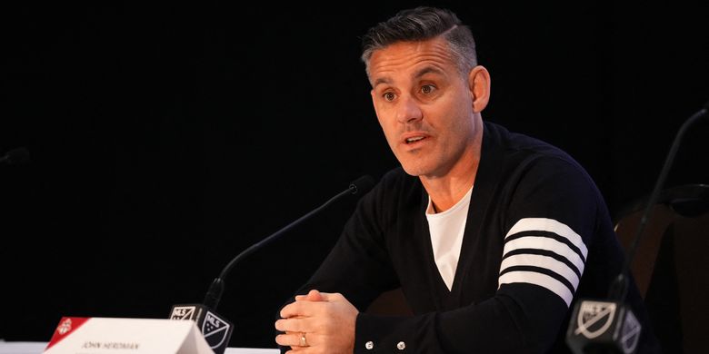John Herdman saat menjadi pelatih kepala Toronto FC berbicara pada konferensi pers di acara MLS media day di Miami Convention Center pada 11 Januari 2024 di Miami, Florida. Terkini, PSSI mengumumkan kedatangan pelatih asal Inggris tersebut sebagai pelatih baru Timnas Indonesia.