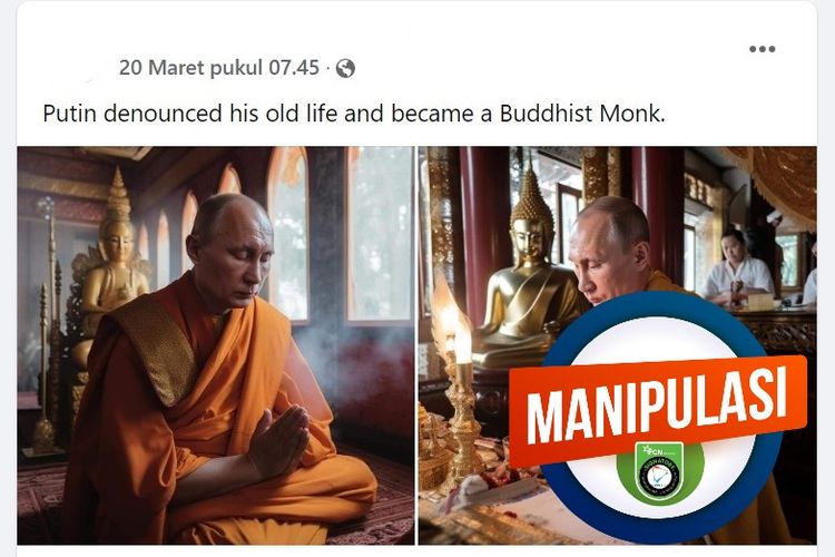 Hoaks, foto Putin menjadi biarawan Buddha