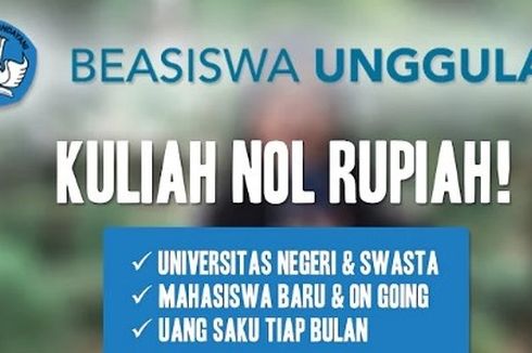 Kemendikbud Ristek Buka Beasiswa Unggulan 2021, Kuliah Nol Rupiah