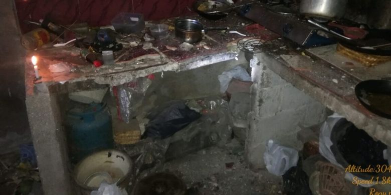 Kondisi Rumah Ngadiyanto Warga Sukoharjo, Ngaglik, Sleman, setelah terkena petir Kamis (19/12/2019)