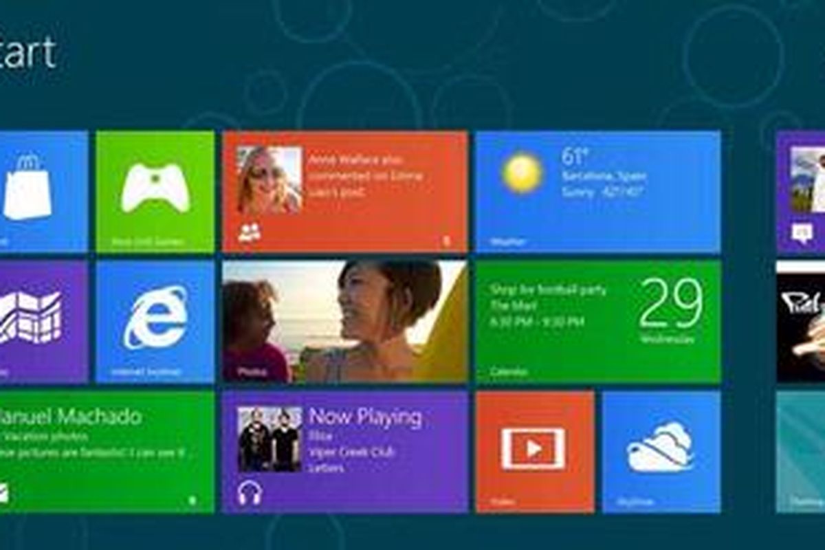 Tampilan Windows 8 Consumer Preview.