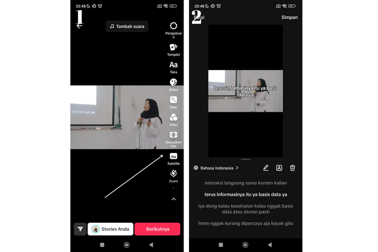 Ilustrasi cara bikin subtitle di TikTok