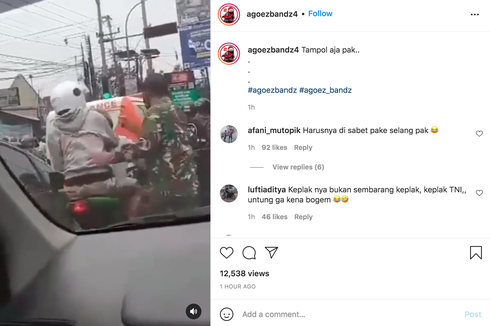 Geber Knalpot di Lampu Merah, Pengendara Motor Kena Tempeleng Petugas