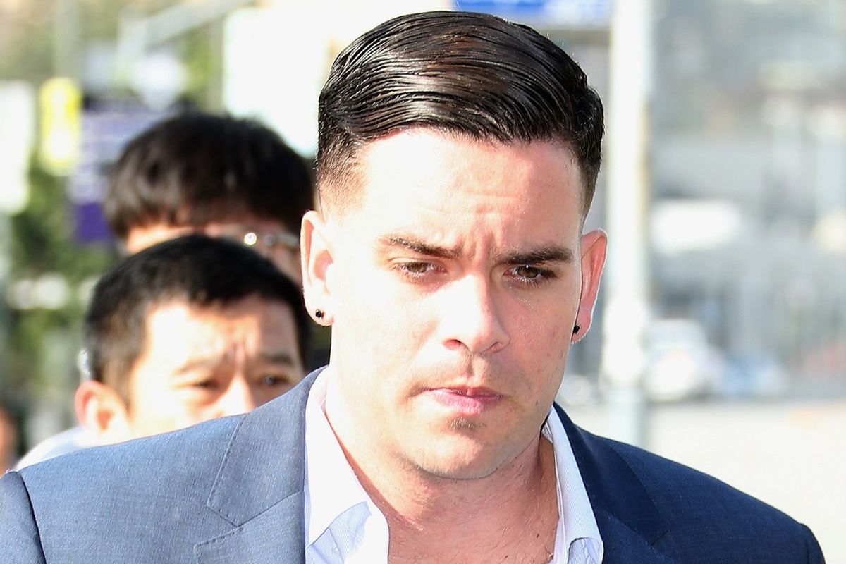 Aktor Mark Salling tiba di pengadilan Central District of California untuk menjalani sidang kasus pornografi anak di Los Angeles, California, pada 3 Juni 2016.
