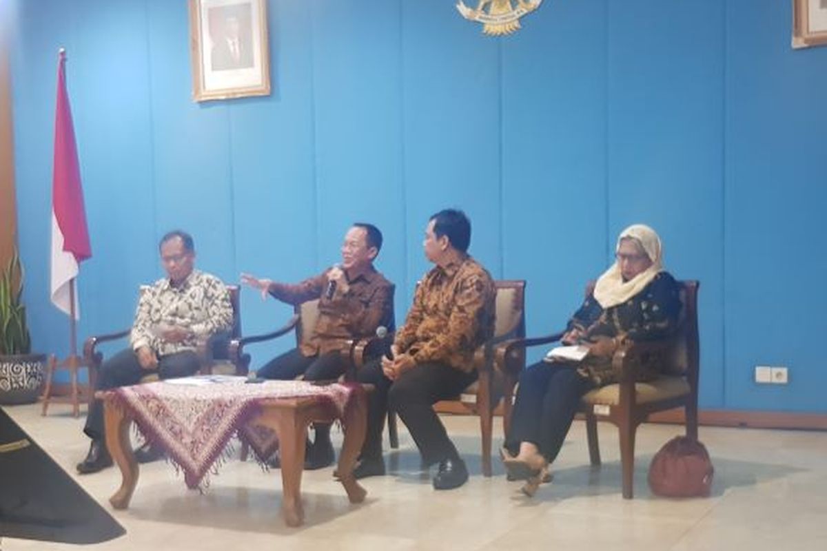 Konferensi Pers Merdeka Belajar Episode 4 Organisasi Penggerak, di Gedung Kemendikbud, Selasa (11/3/2020).