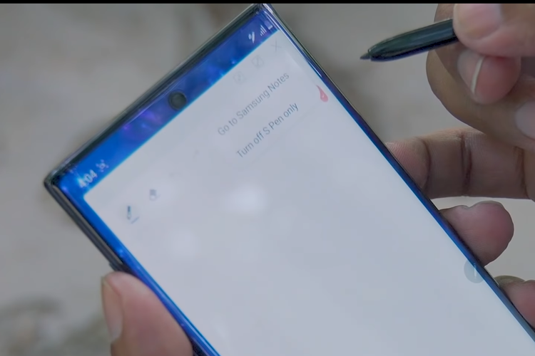 Menu Samsung Notes di Galaxy Note 10.