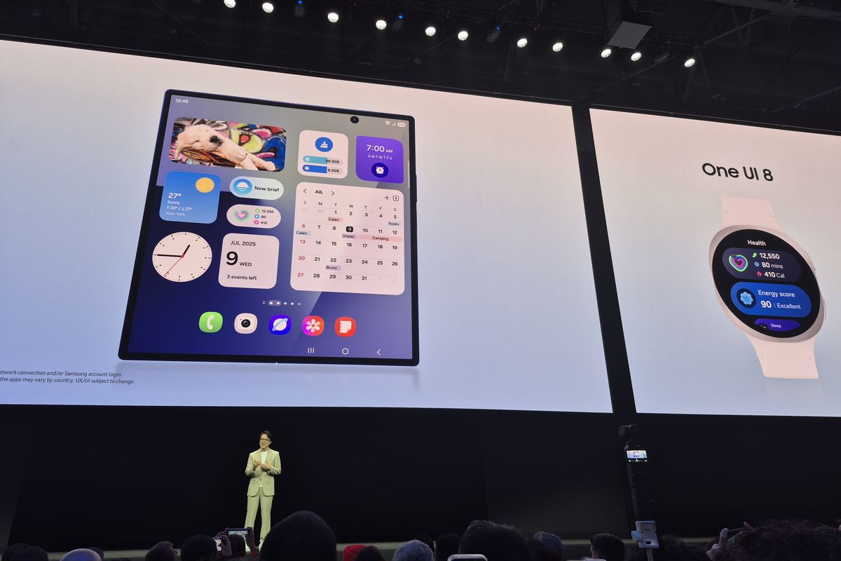 Sistem antarmuka Samsung OneUI 8 resmi meluncur di acara Galaxy Unpacked 2025 di New York, AS, Rabu (9/7/2025).