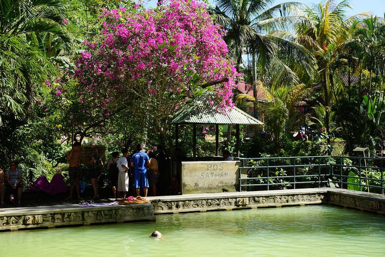 Pemandian air panas Banjar atau Banjar Hot Springs di Bali.