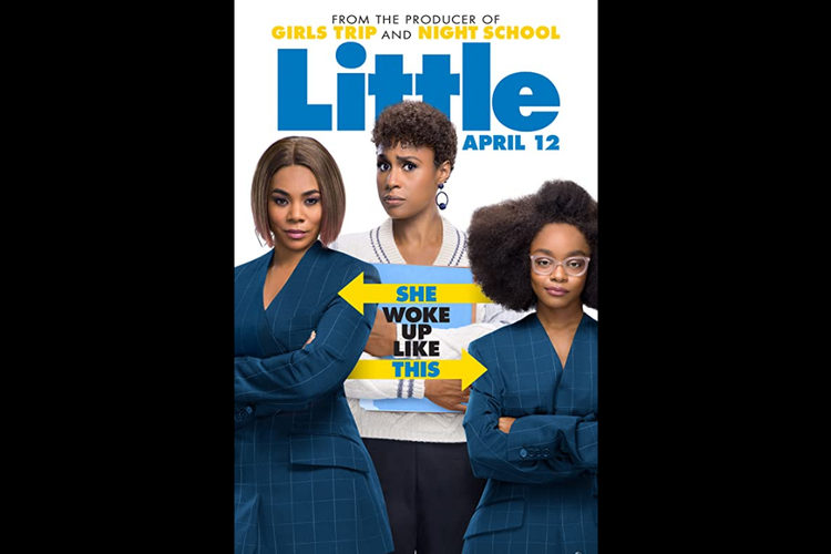 Regina Hall, Issa Rae, dan Marsai Martin dalam film komedi fantasi Little (2019).