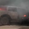 Diduga Korsleting, Pajero Terbakar di Tol Lampung