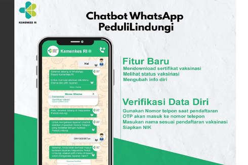 Mudah, Ini Cara Menggunakan Chatbot PeduliLindungi