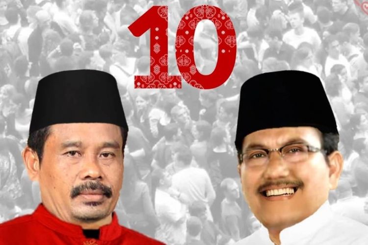 Foto paslon presiden dan wakil presiden fiktif, Nurhadi-Aldo, dengan nomor urut 10.