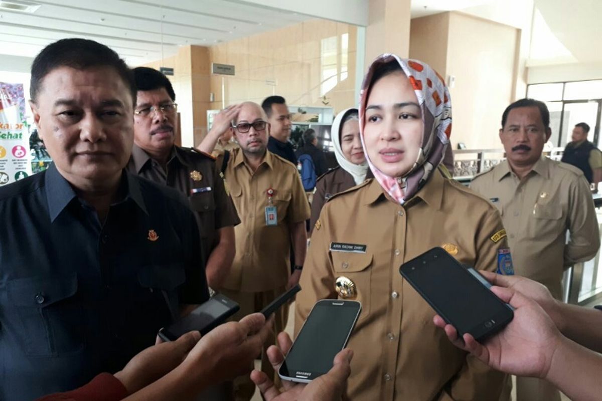 Wali Kota Tangerang Selatan (Tangsel) Airin Rachmi Diany di Balai Kota Tangsel, Selasa (13/3/2018).