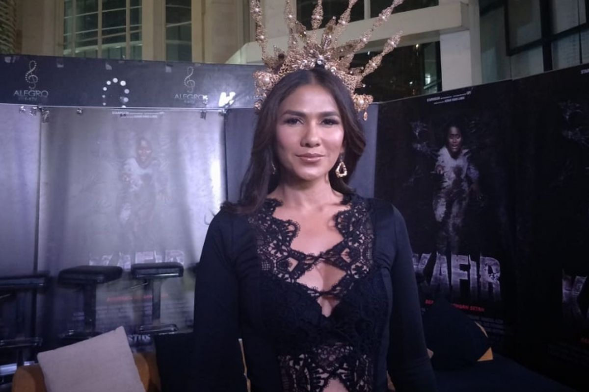 Nova Eliza saat ditemui dalam jumpa pers dan screening film Kafir di Epicentrum, Kuningan, Jakarta Selatan, Kamis (26/7/2018).