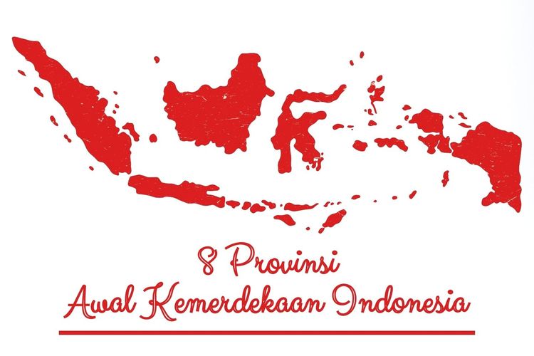 Ilustrasi delapan provinsi di awal kemerdekaan Indonesia