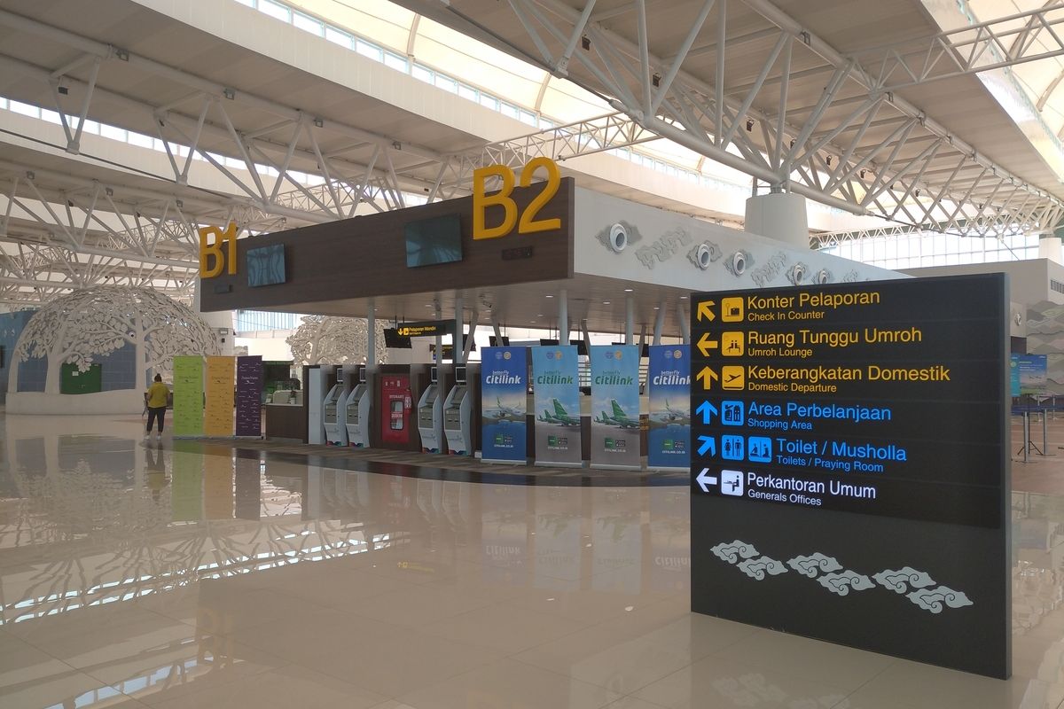 Kondisi bagian dalam Bandara Internasional Jawa Barat (BIJB) Kertajati.