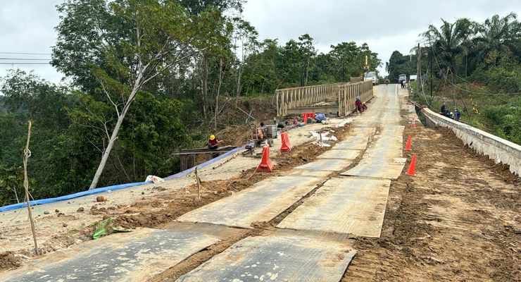 Progres Terbaru Jembatan Bailey Menuju IKN, 11 Panel Terpasang