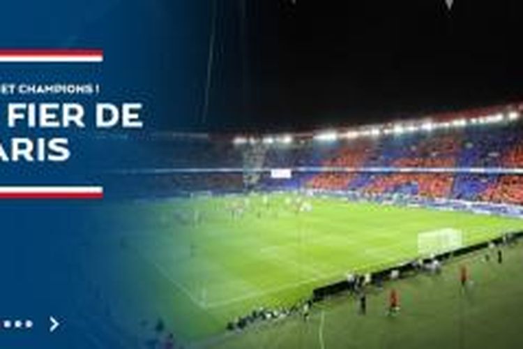 Situs resmi PSG merayakan gelar juara Ligue 1 musim 2013-14.
