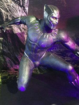 Black Panther is on display at Marvel Studios Exhibition Indonesia. 