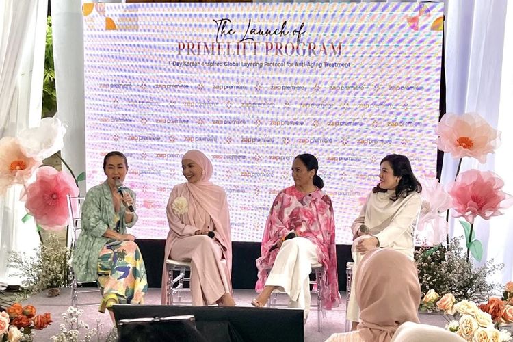 Meisya Siregar dan Sarah Sechan di acara The Launch of Primelift Program by ZAP Premiere