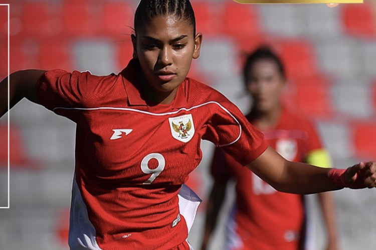 Aksi Claudia Scheunemann dalam laga uji coba FIFA matchday antara Bangladesh vs timnas putri Indonesia yang digelar di King Abdullah Stadium, Yordania, Sabtu (31/5/2025)
