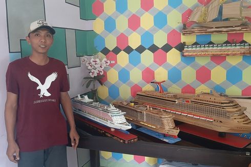 Pemuda di Gunungkidul Buat Miniatur Kapal Pesiar dari Bambu, Harganya hingga Rp 12 Juta