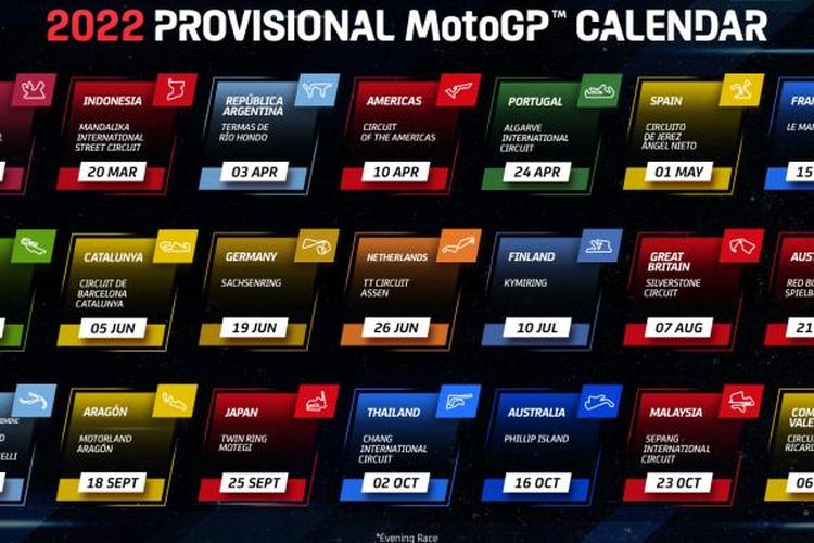 Kalender sementara MotoGP 2022