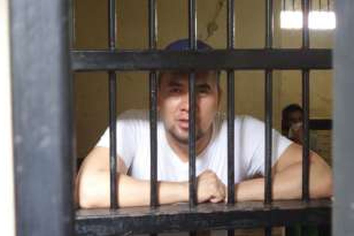Saipul Jamil di sel tahanan Pengadilan Negeri Jakarta Utara, Senin (6/6/2016).