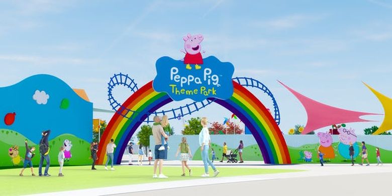 Konsep Peppa Pig Theme Park di Florida, Amerika Serikat yang rencananya akan dibuka pada 2022 (Merlin Entertainments).