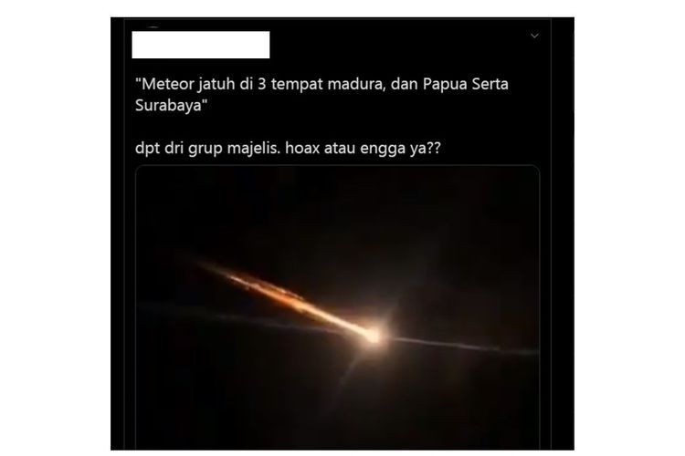 Viral Video Diklaim Meteor Jatuh Benarkah Terjadi Di Indonesia Simak Penjelasan Lapan Halaman All Kompas Com