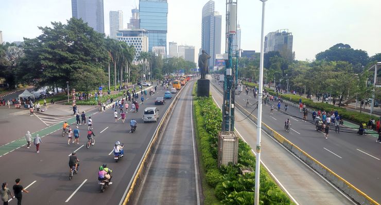 Masyarakat Tetap Padati Jalan Sudirman-Thamrin meski CFD Ditiadakan untuk Masa Tenang