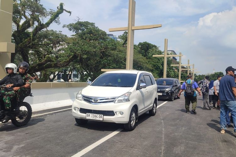 Suasana overpass yang diresmikan Walikota Medan, Bobby Nasution, Jumat (20/12/2024)