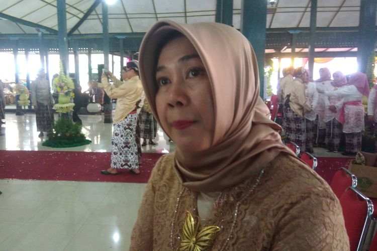 Kepala Dinas Kesehatan (Dinkes) Gunungkidul Dewi Irawati di sela Resepsi HUT Gunungkidul ke 188 di Bangsal Sewokoprojo, Wonosari, Senin (27/5/2019).    