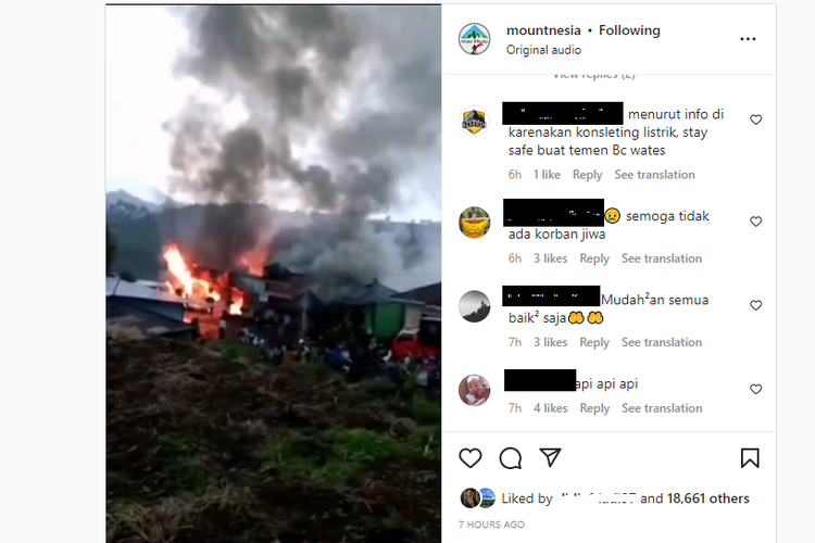 Viral kebakaran basecamp Gunung Prau sabtu (31/12/2022)