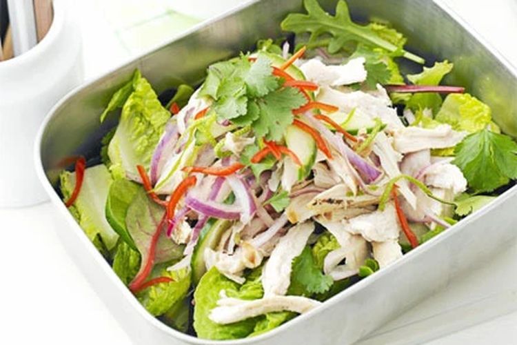 Illustration of chicken vegetable salad for diet.