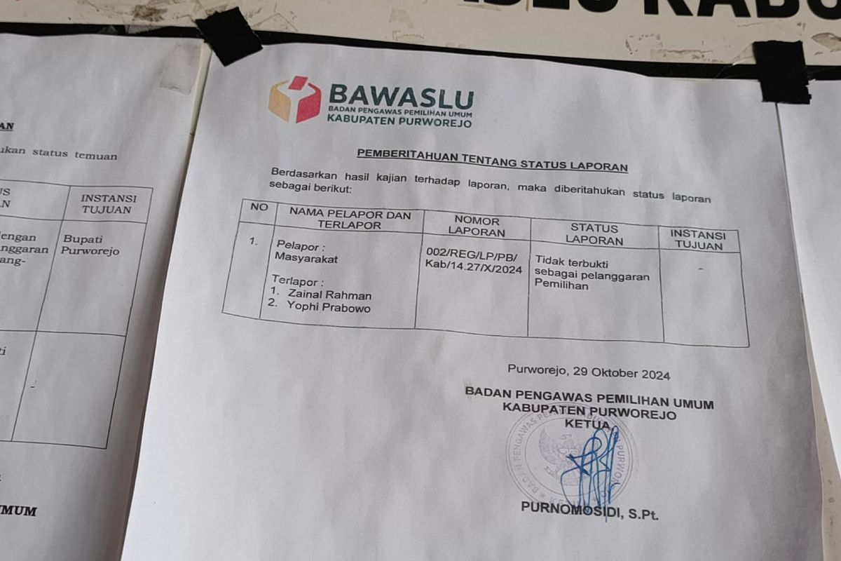 Bawaslu Purworejo: Paslon Yophi-Lukman Tak Melanggar Kampanye