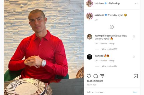 Jalani Karantina di Rumah, Cristiano Ronaldo Cukur Habis Rambutnya