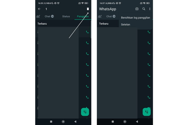 Cara Menghapus Riwayat Panggilan WhatsApp di HP Android dan iPhone