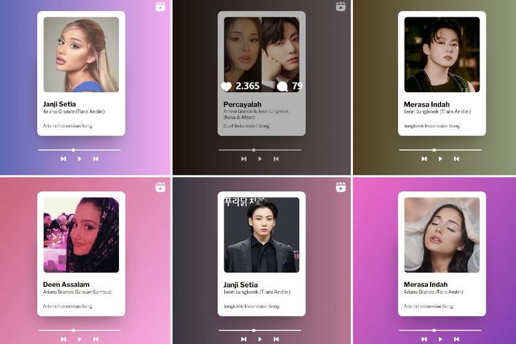 Berkat kecanggihan teknologi AI (artificial intelligence), akun Instagram @ianyxi berhasil membuat Ariana dan Jongkook seperti benar-benar menyanyikan lagu Bahasa Indonesia. 