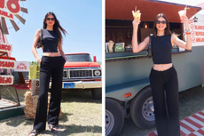 Outfit Kendall Jenner Bernuansa Y2K di Coachella 2023