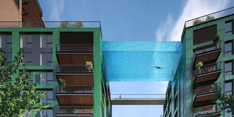 Sky Pool di Embassy Gardens akan memberikan sensasi melayang di Kota London.