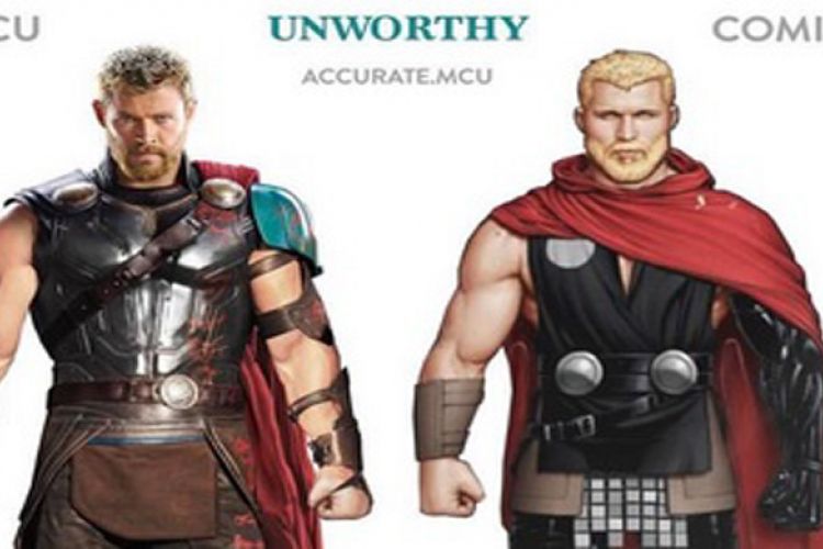 Bandingkan penampilan Thor: Ragnarok dengan Unworthy Thor versi komik Marvel.