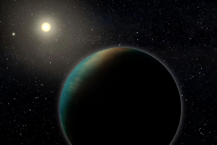 Ilustrasi TOI-1452b, eksoplanet yang berpotensi sebagai planet yang punya lautan. Pengamatan planet di luar Tata Surya ini pun kemudian ditindaklan lanjuti Teleskop Luar Angkasa James Webb.